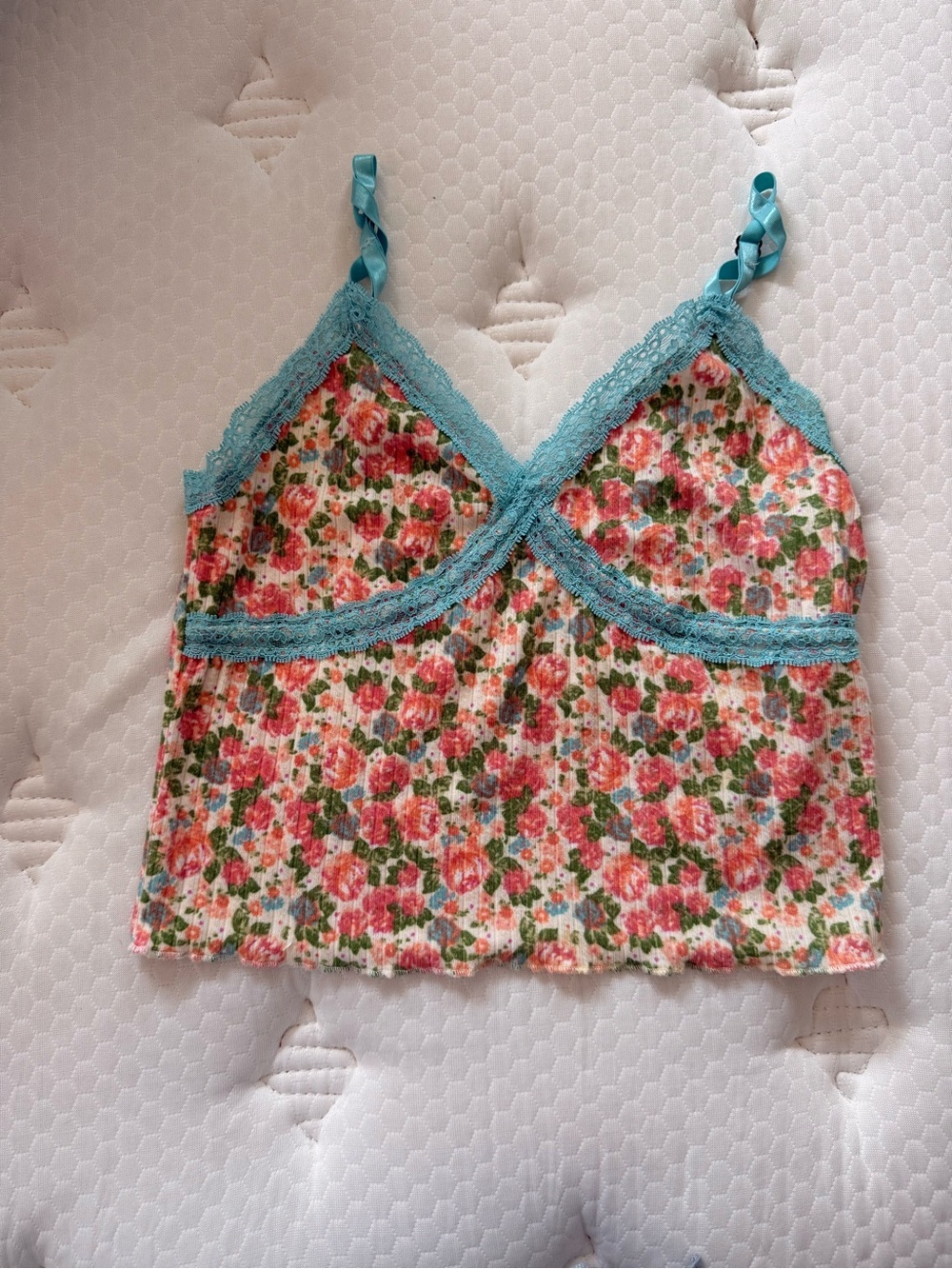 wild fable Floral Camisole with Aqua Trim